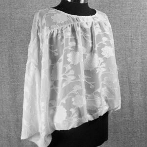 NWT white semi sheer blouse  sz S Andrew MARC